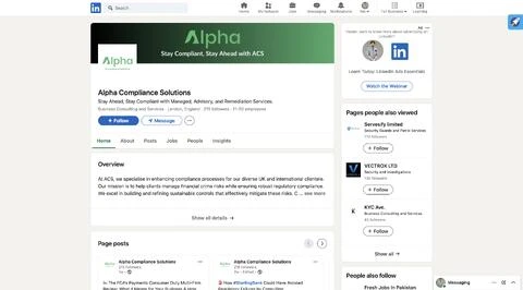 Alpha Compliance Solutions: linkedin presence