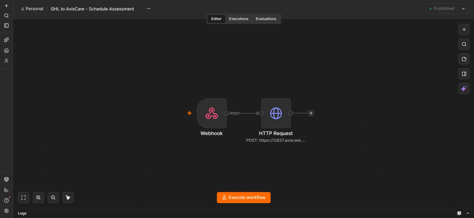 GHL ↔ AxisCare Integration: workflow 2