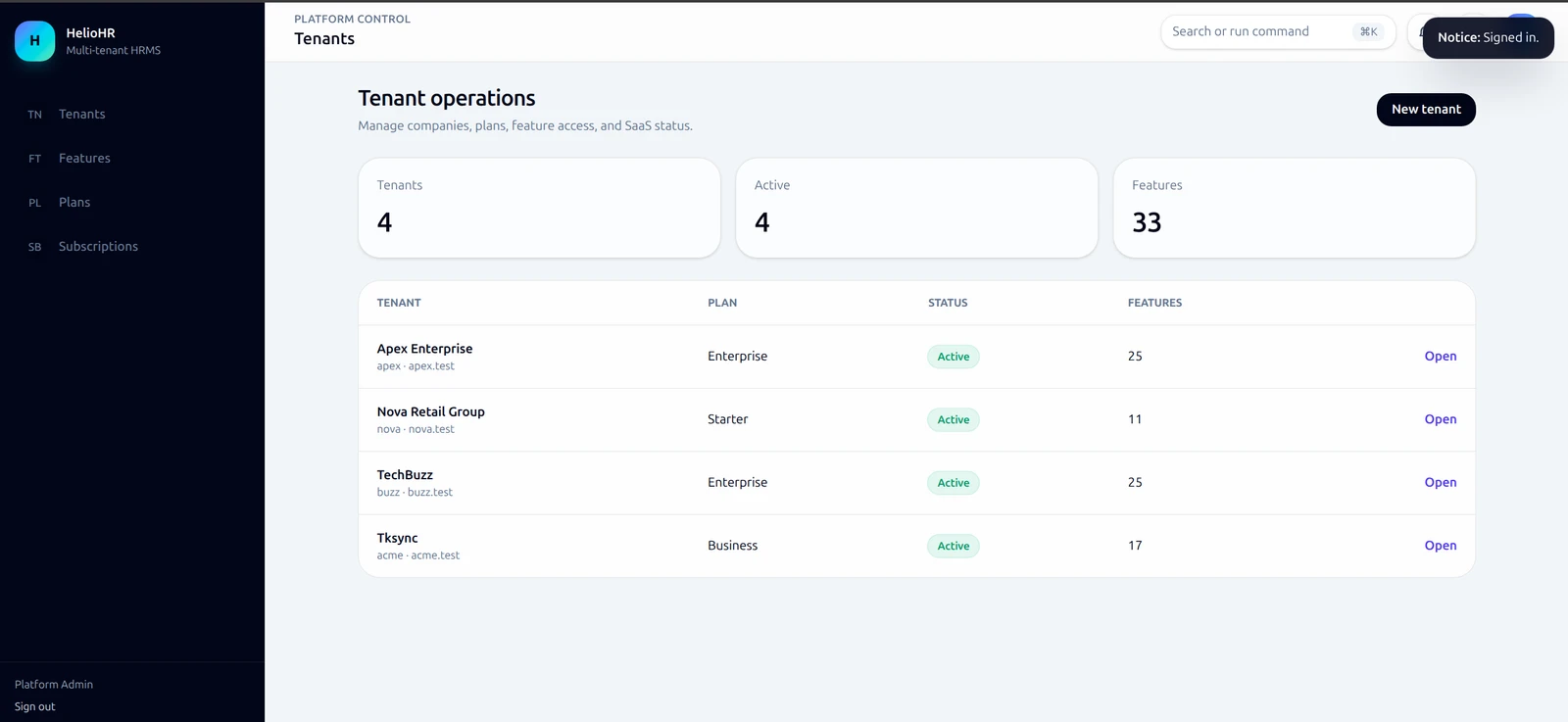 People Operations and HR Platform: interface 6