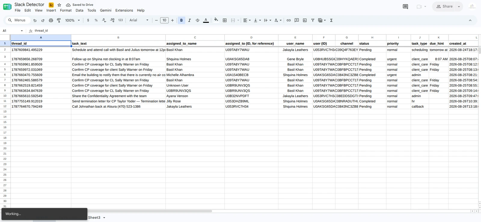 Slack AI Task Intelligence System: workflow 4