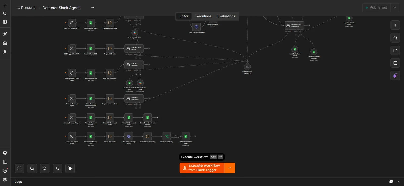 Slack AI Task Intelligence System: workflow 3