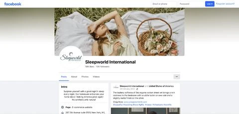 Sleepworld International LLC: facebook presence